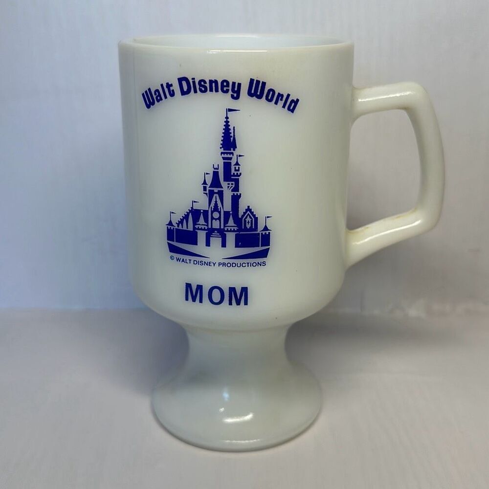 Walt Disney World Mom Milk Glass Mug Cup 5.5”